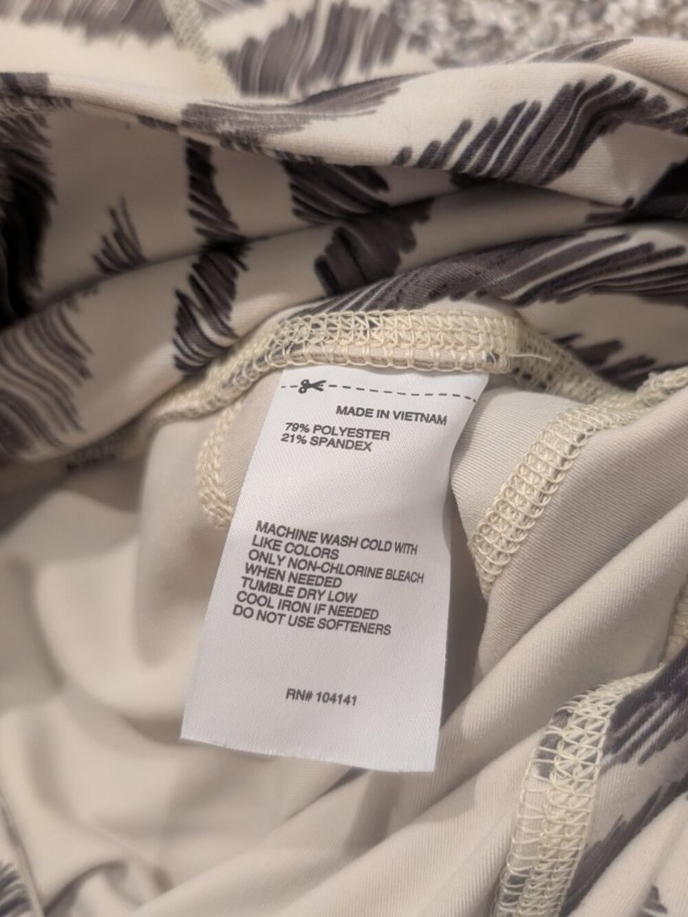 DSG Zebra Sketch High-Waisted 7/8 Athletic Leggings Small - Picture 4 of 9